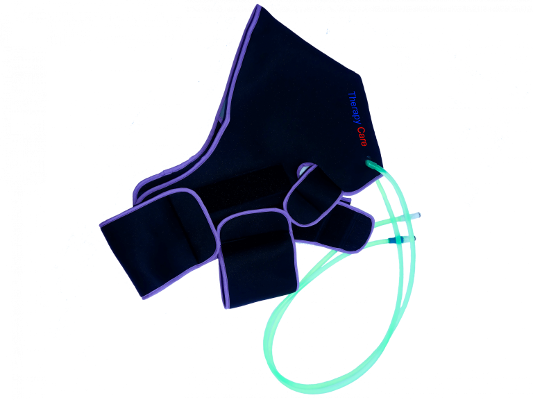 Intercambiador de hombro diseñado para aplicar calor, frío o contrastes térmicos en la prevención de lesiones, mantenimiento y recuperación muscular.