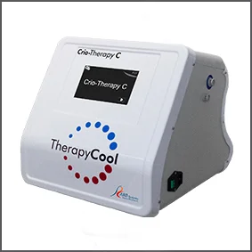 Crio Therapy C est un appareil de cryothérapie esthétique avec affichage numérique, conçu pour les traitements du corps et du visage par froid contrôlé.