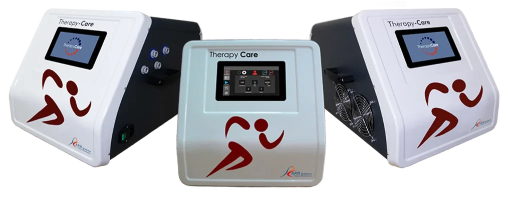 Équipement de soins thérapeutiques pour la récupération musculaire, spécialisé dans l'application de contrastes thermiques, de froid, de chaleur et de compression pour accélérer la récupération musculaire.