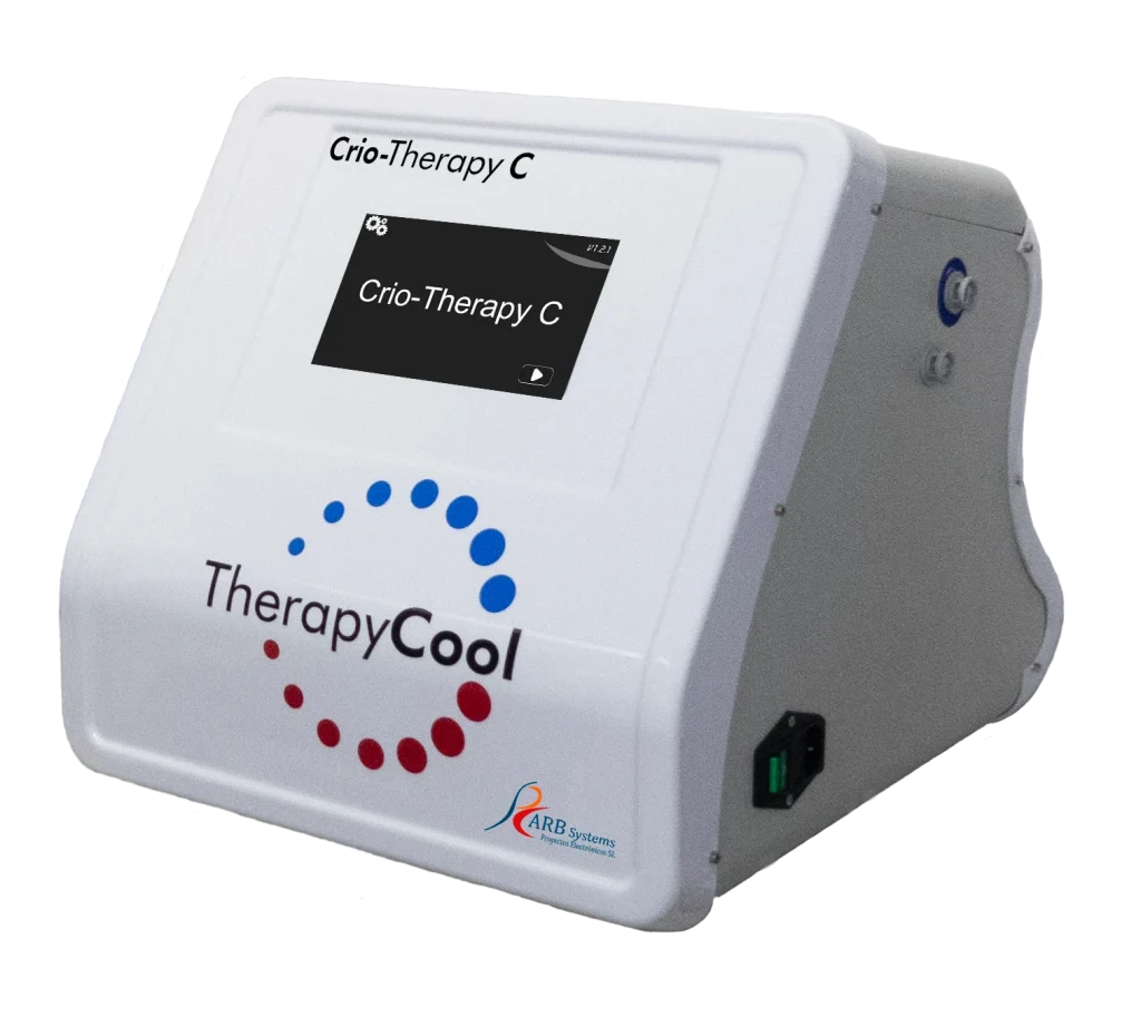 Crio Therapy C aesthetic cryotherapy equipment with digital display, designed for body and facial treatments with controlled cold.