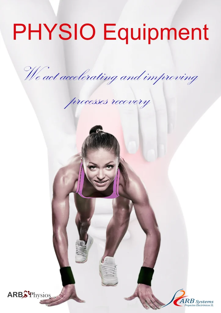 Cover of the Physio Teams Dossier with image of athlete in starting position and the slogan "We act by accelerating and improving recovery processes."