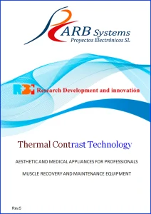 Cover of the ARB Systems presentation on research, development and innovation in thermal contrast technology for aesthetic, medical and sports physiotherapy equipment.